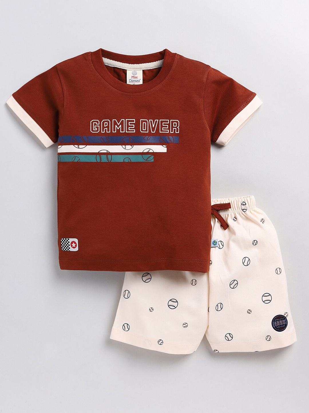 

BAESD Boys Printed T-shirt With Trousers, Brown