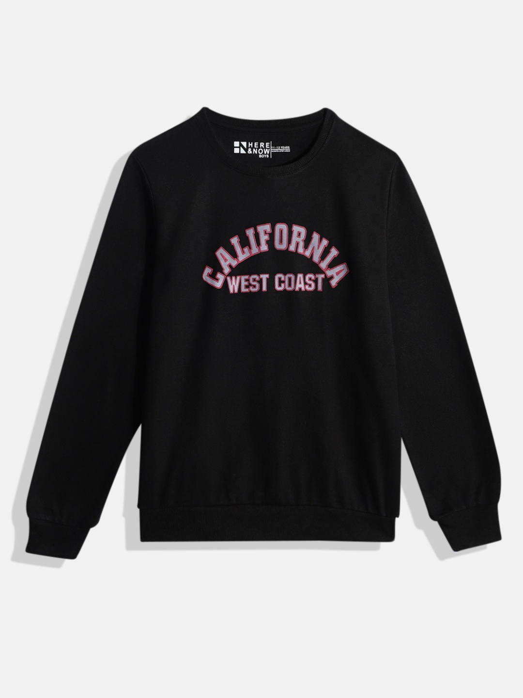 

HERE&NOW Boys Printed Sweatshirt, Black