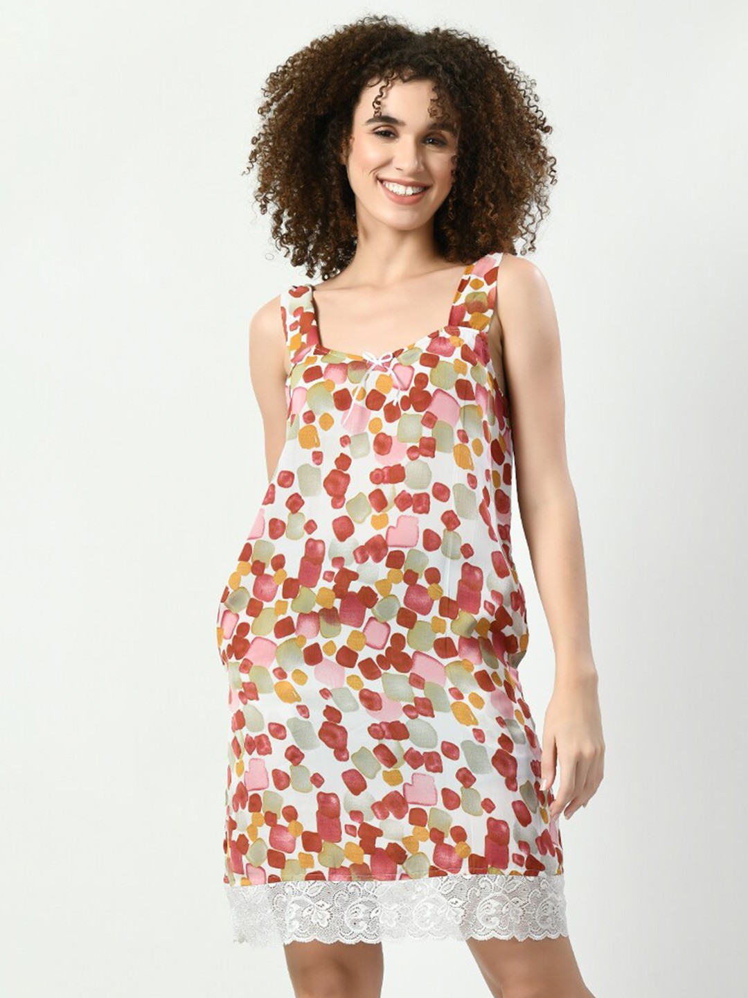 

Legit Affair Geometric Printed Nightdress, Brown