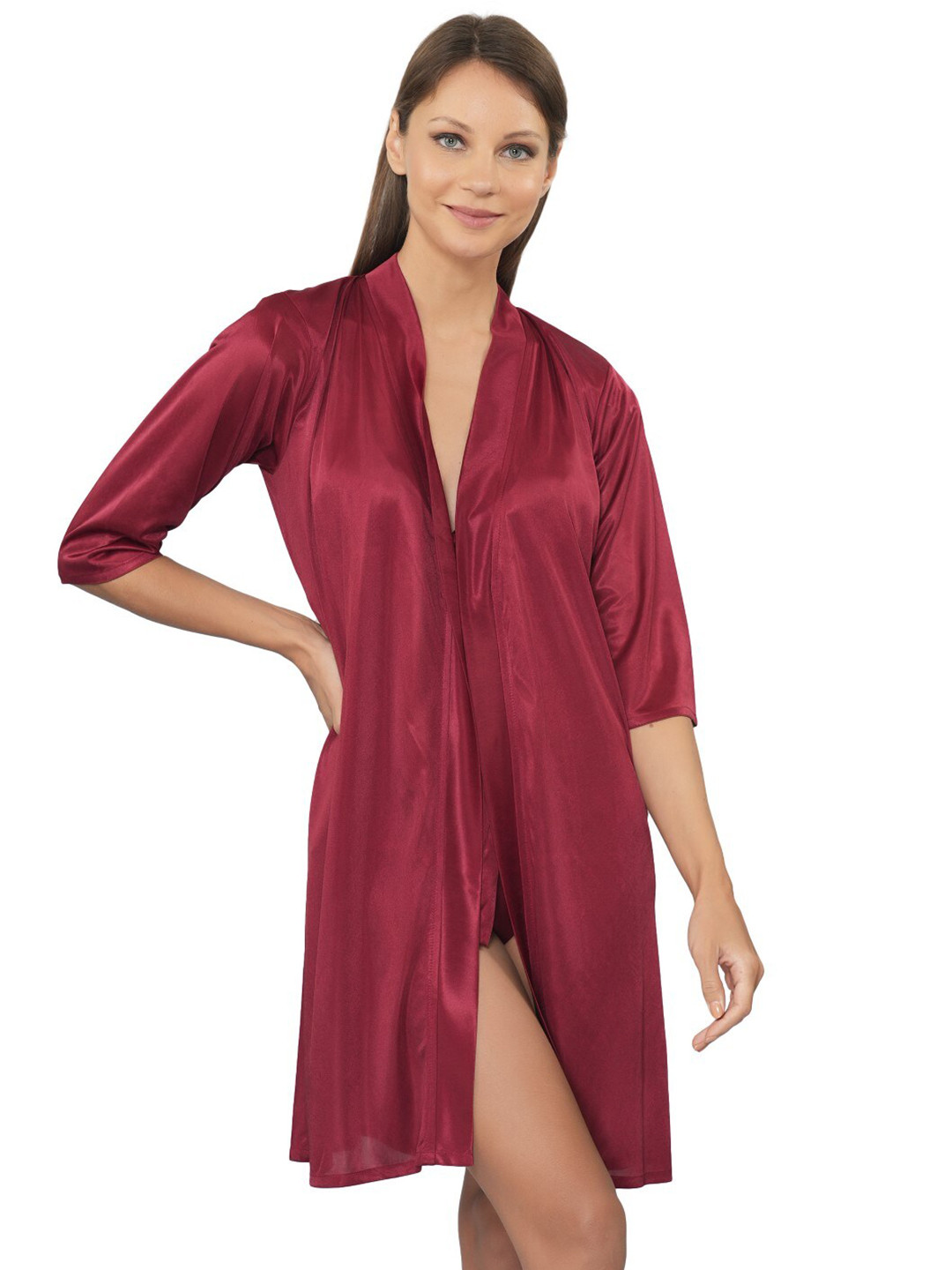 

Legit Affair Maroon Solid Nightdress