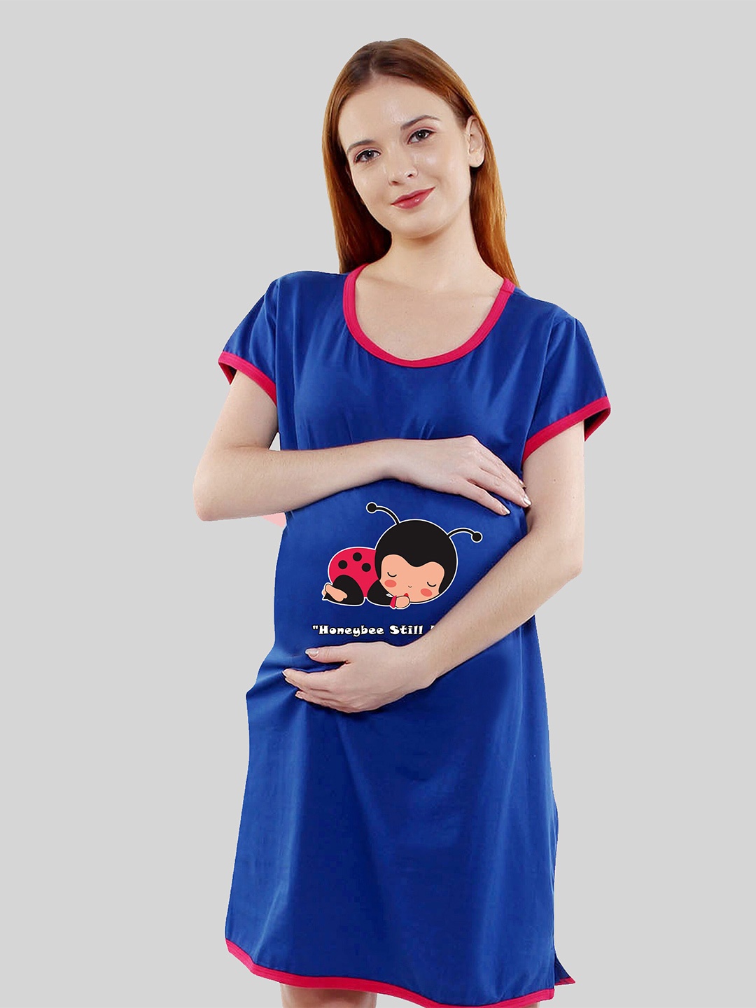 

SillyBoom Graphic Printed Maternity T-Shirt Dress, Blue
