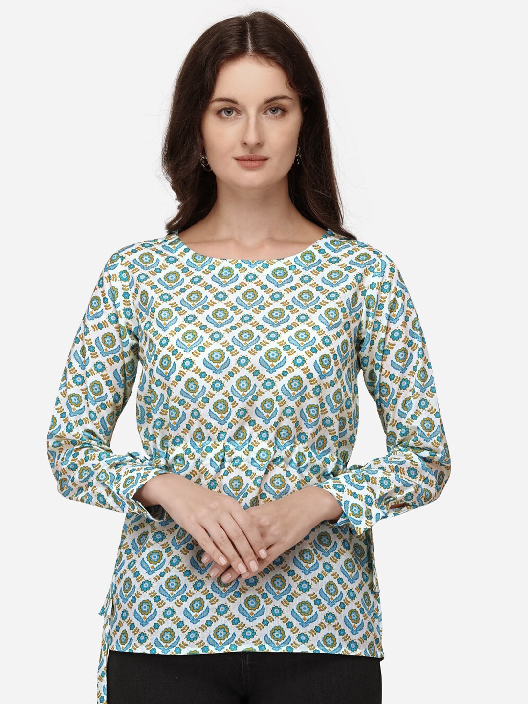 

OCTICS Printed Regular Top, Blue