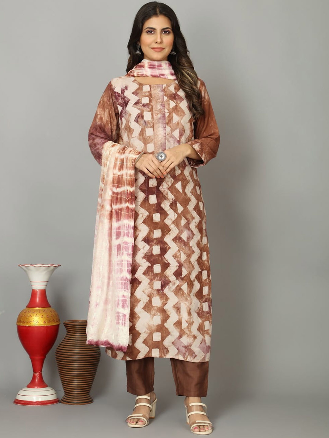 

OEQUAL Women Brown Pure Cotton Pure Cotton