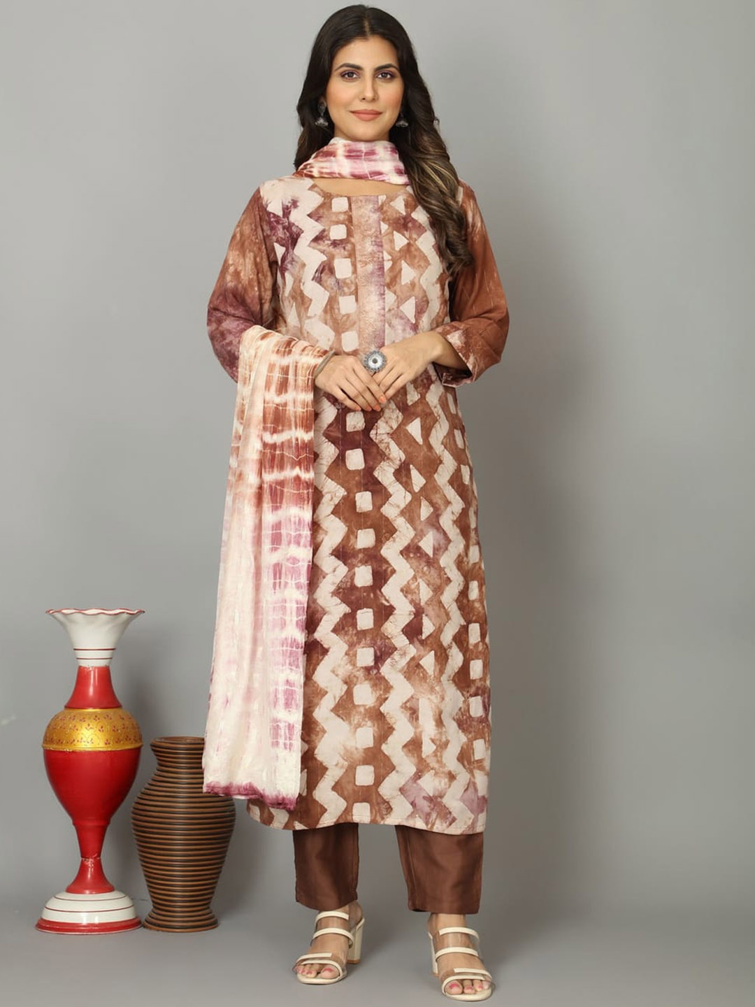 

OEQUAL Women Brown Pure Cotton Pure Cotton
