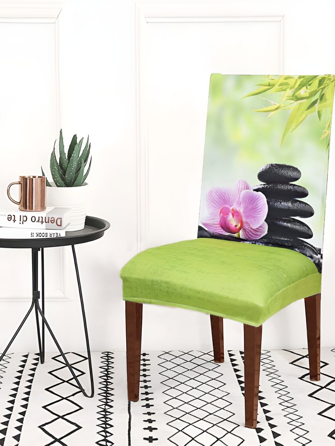 

ohello Green 6 Pieces Printed Breathable Chair Covers