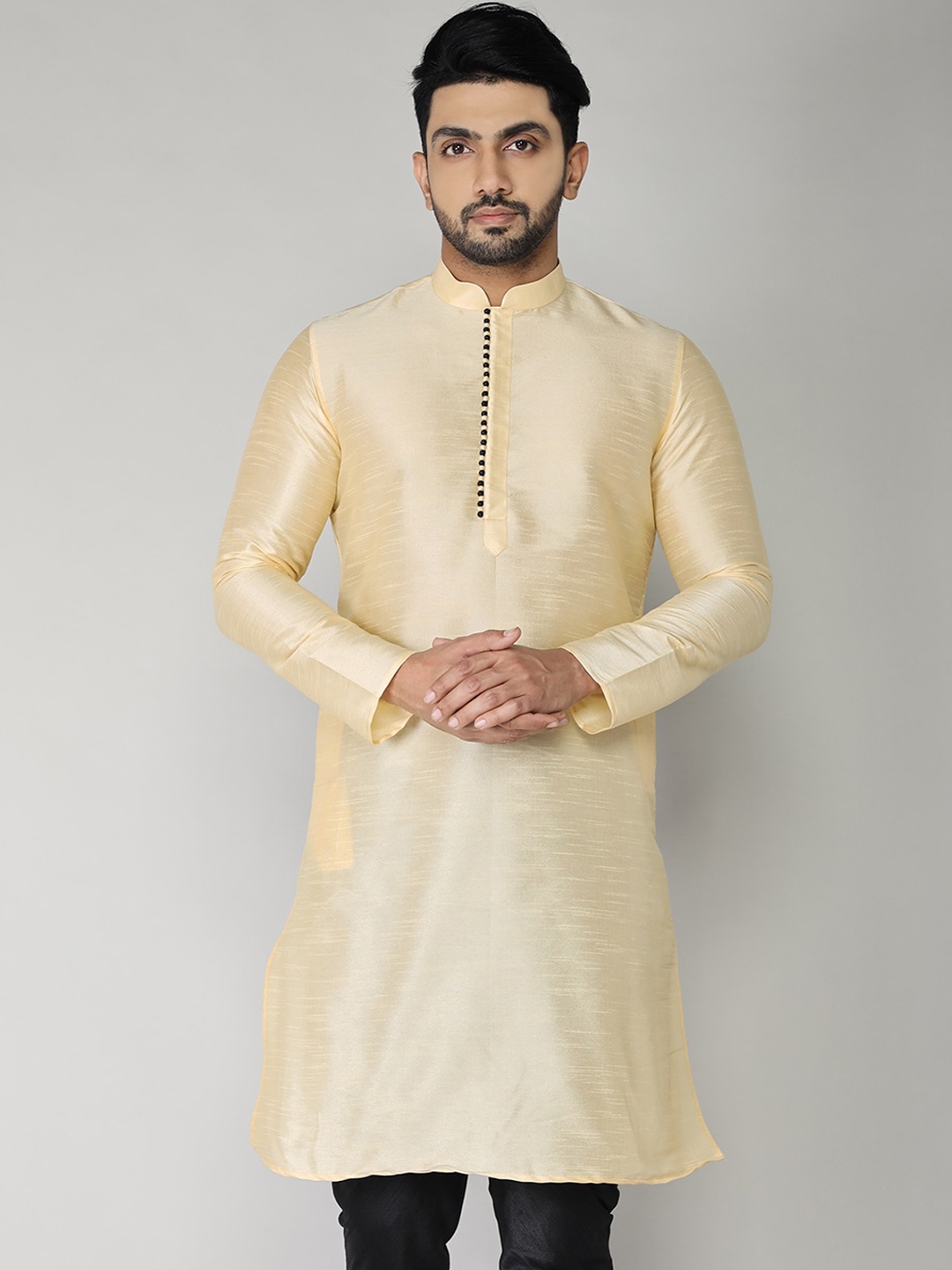 

BAESD Mandarin Collar Pure Cotton Straight Kurta, Cream