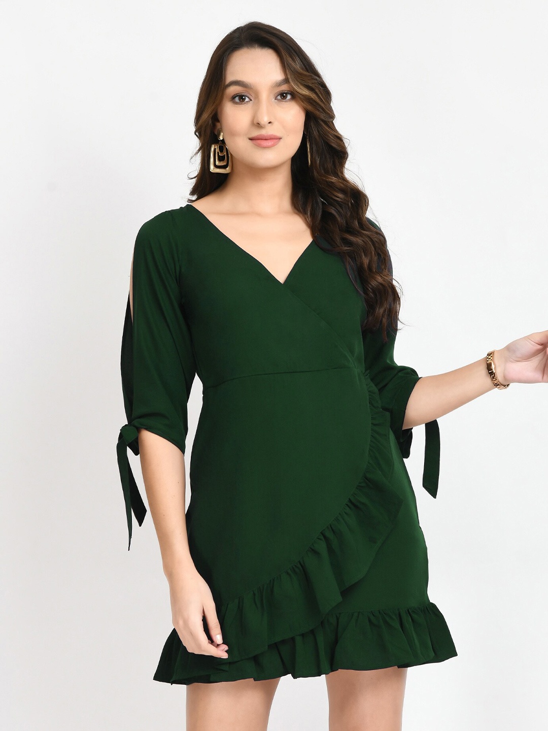 

V&M Green Crepe Mini Dress