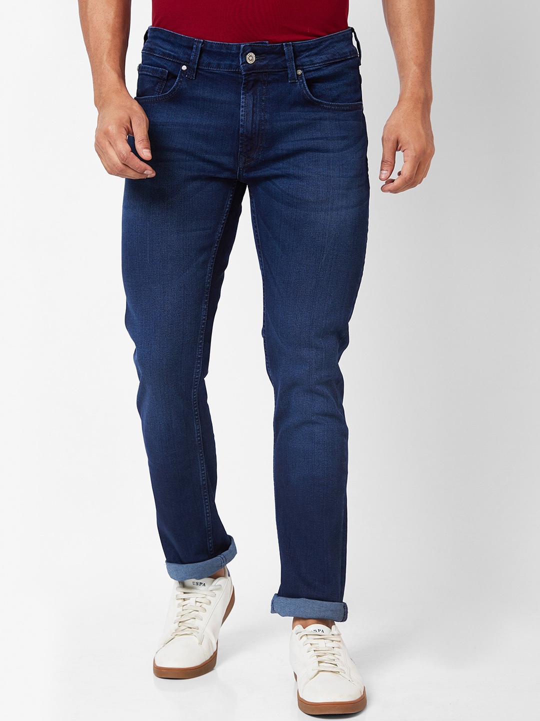 

SPYKAR Men Mid-Rise Clean Look Cotton Jeans, Blue