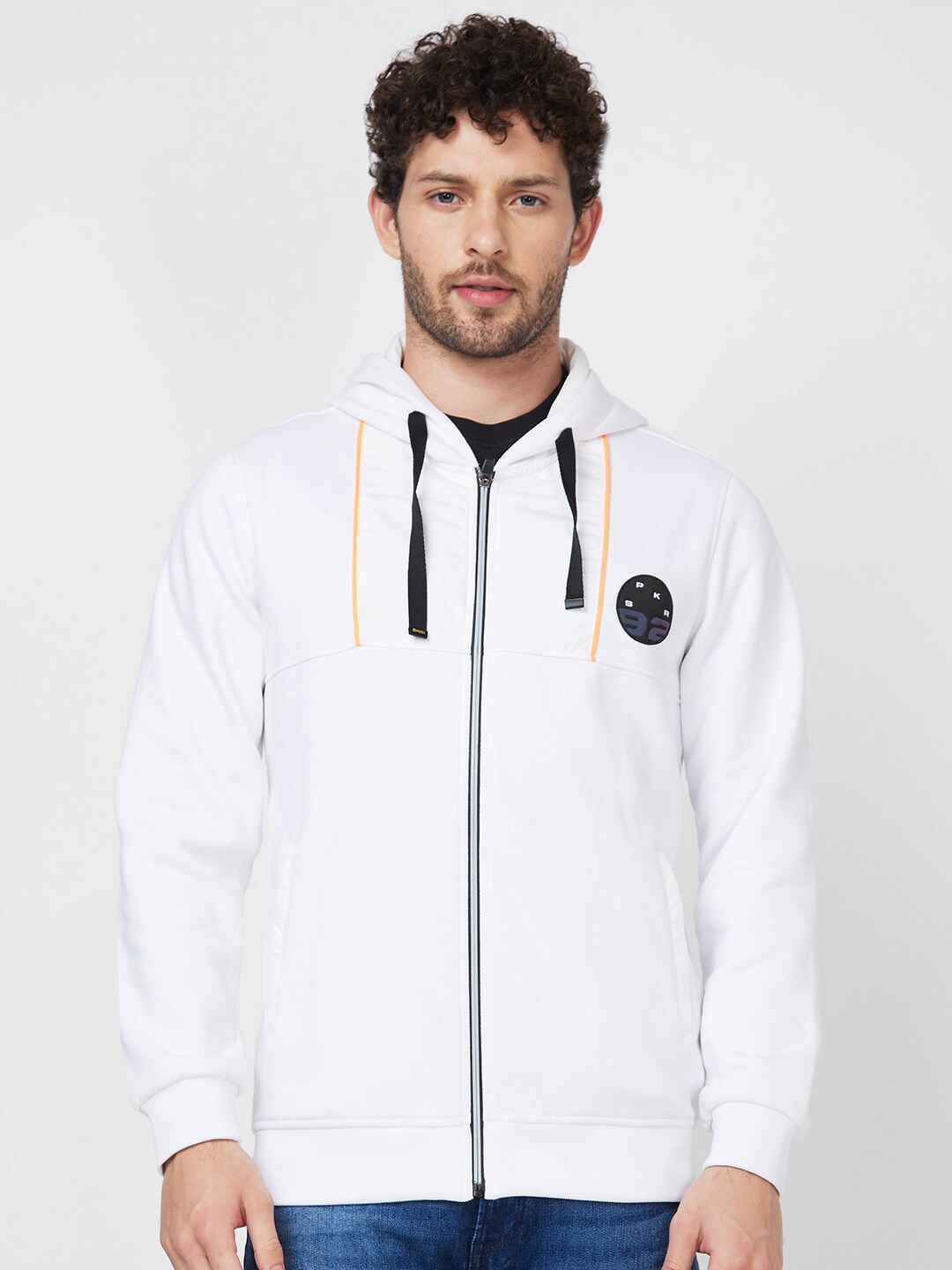 

SPYKAR Hooded Front-Open Sweatshirt, White