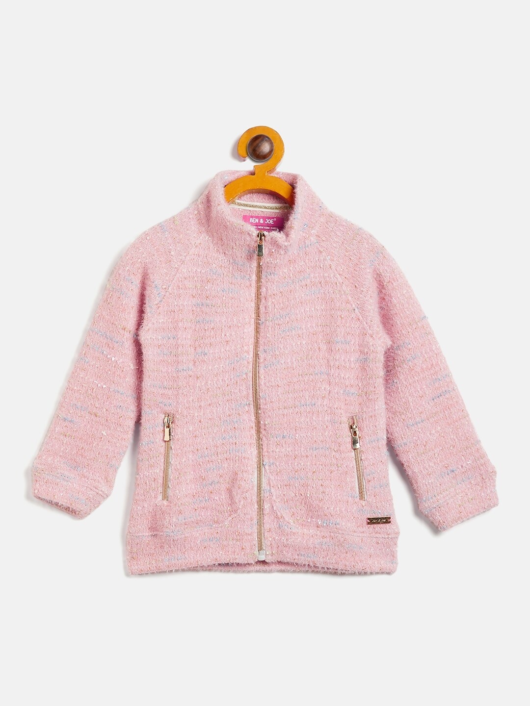 

Ben & Joe Girls Self Design Fleece Sweatshirt, Pink
