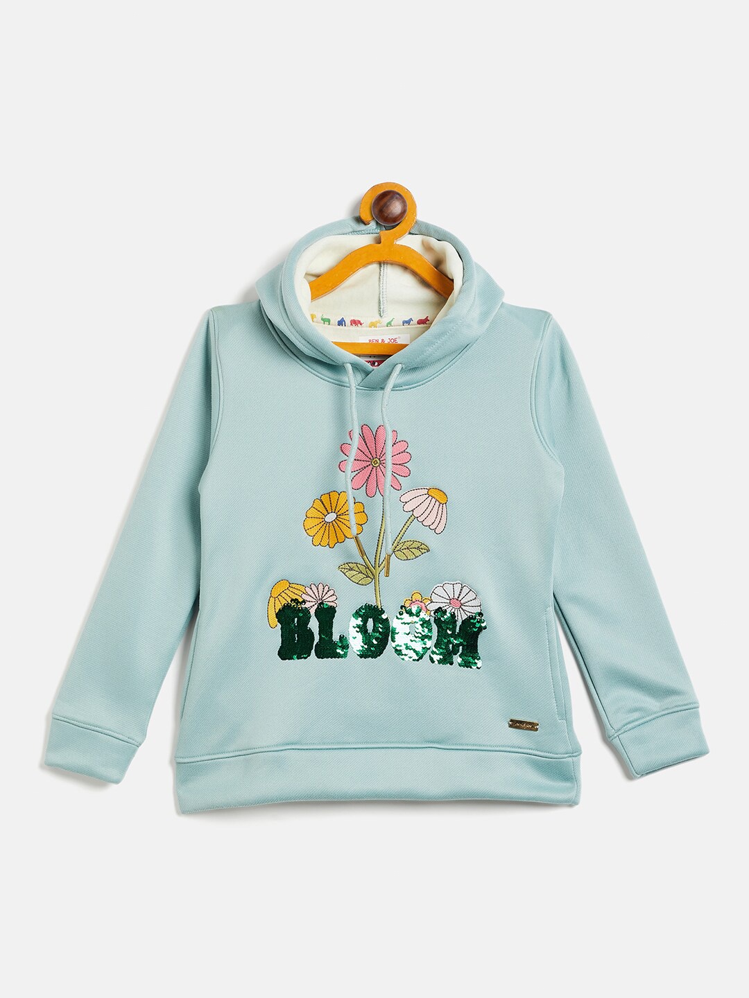 

Ben & Joe Girls Floral Embroidered Fleece Sweatshirt, Green