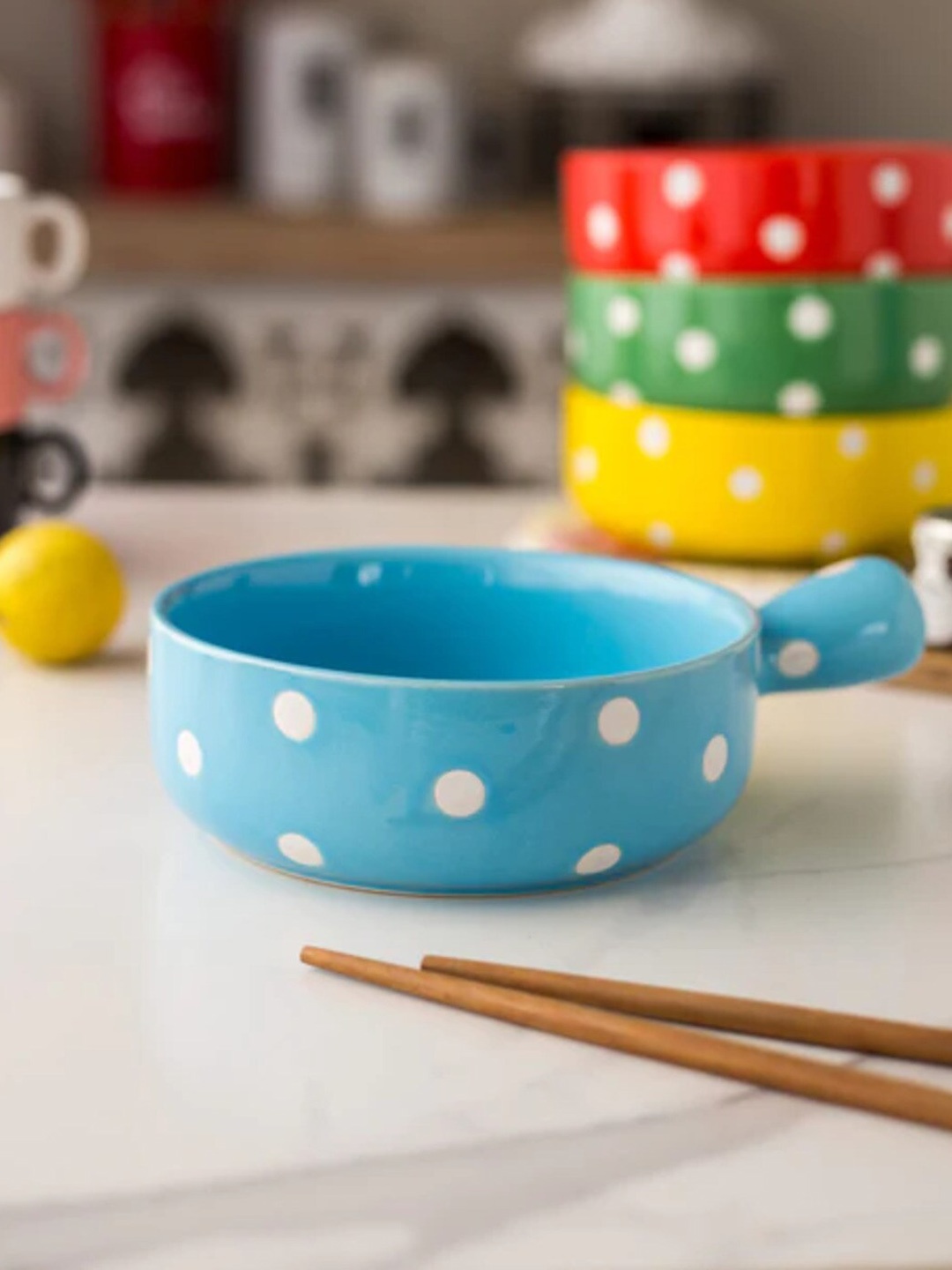 

THEDECORKART Blue & White Hand Painted Ceramic Baking Dish