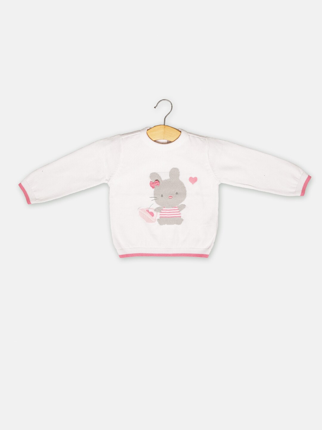 

JWAAQ Girls Embroidered Pure Cotton Pullover, White