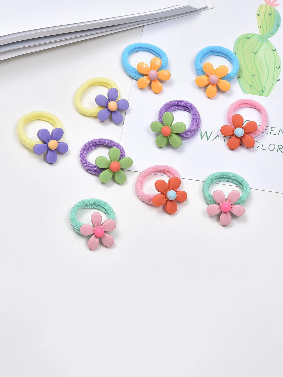 

LYTIX Girls Set Of 10 Assorted Beaded Ponytail Holders