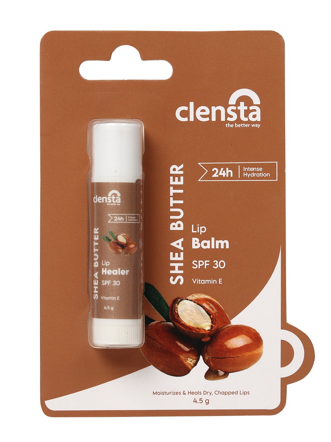 

Clensta Shea Butter Lip Balm With SPF 30 - 5g, Brown