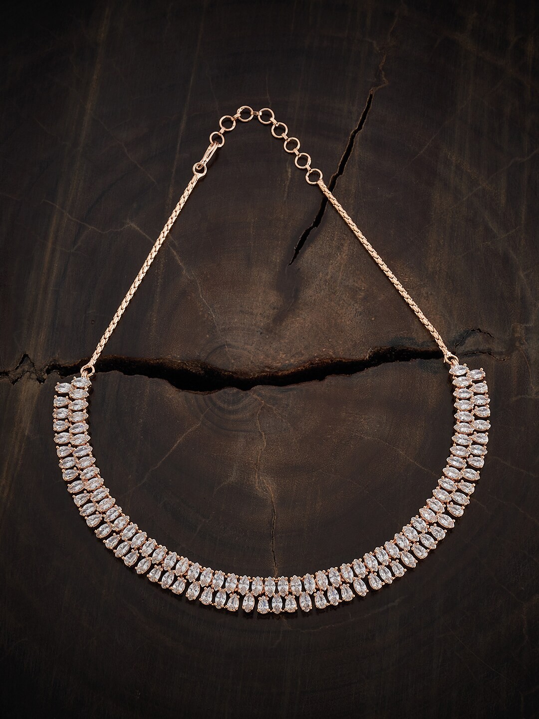

Kushal's Fashion Jewellery Rose Gold-Plated Copper Zircon Necklace