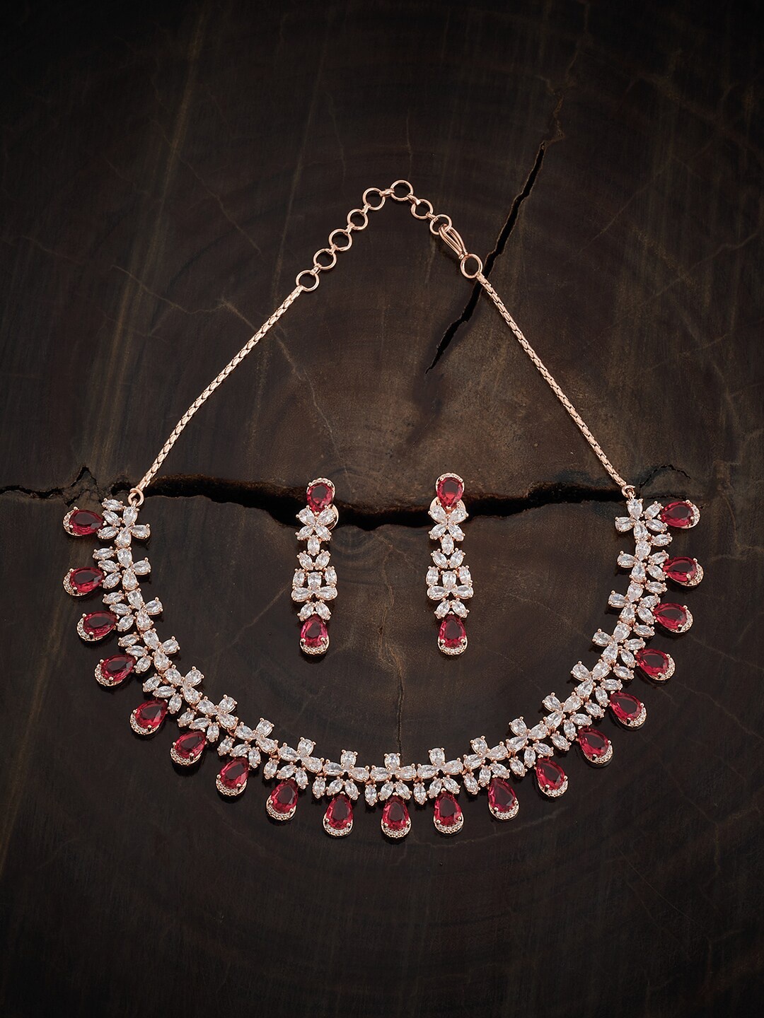 

Kushal's Fashion Jewellery Rose Gold Plated Jewellery Set