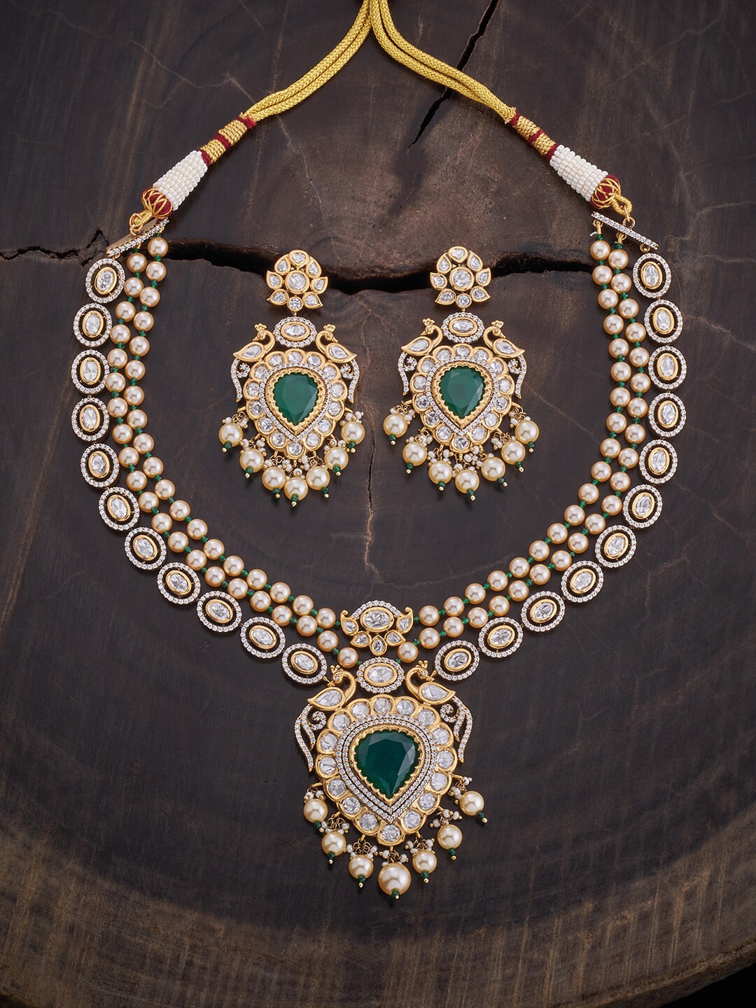 

Kushal's Fashion Jewellery Kundan Studded Jewellery Set, Gold