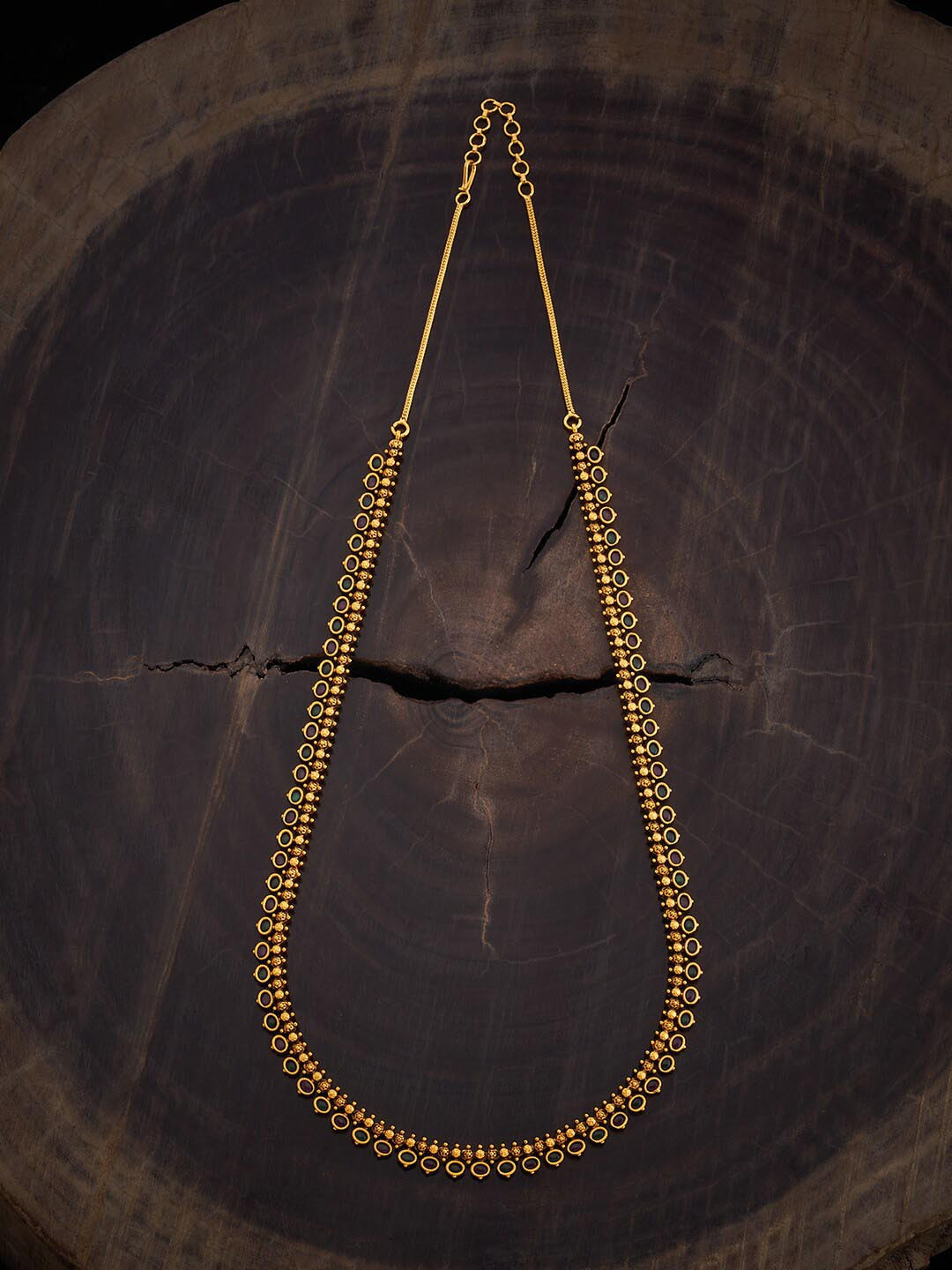 

Kushal's Fashion Jewellery Copper Gold-Plated Stone Studded Antique Necklace