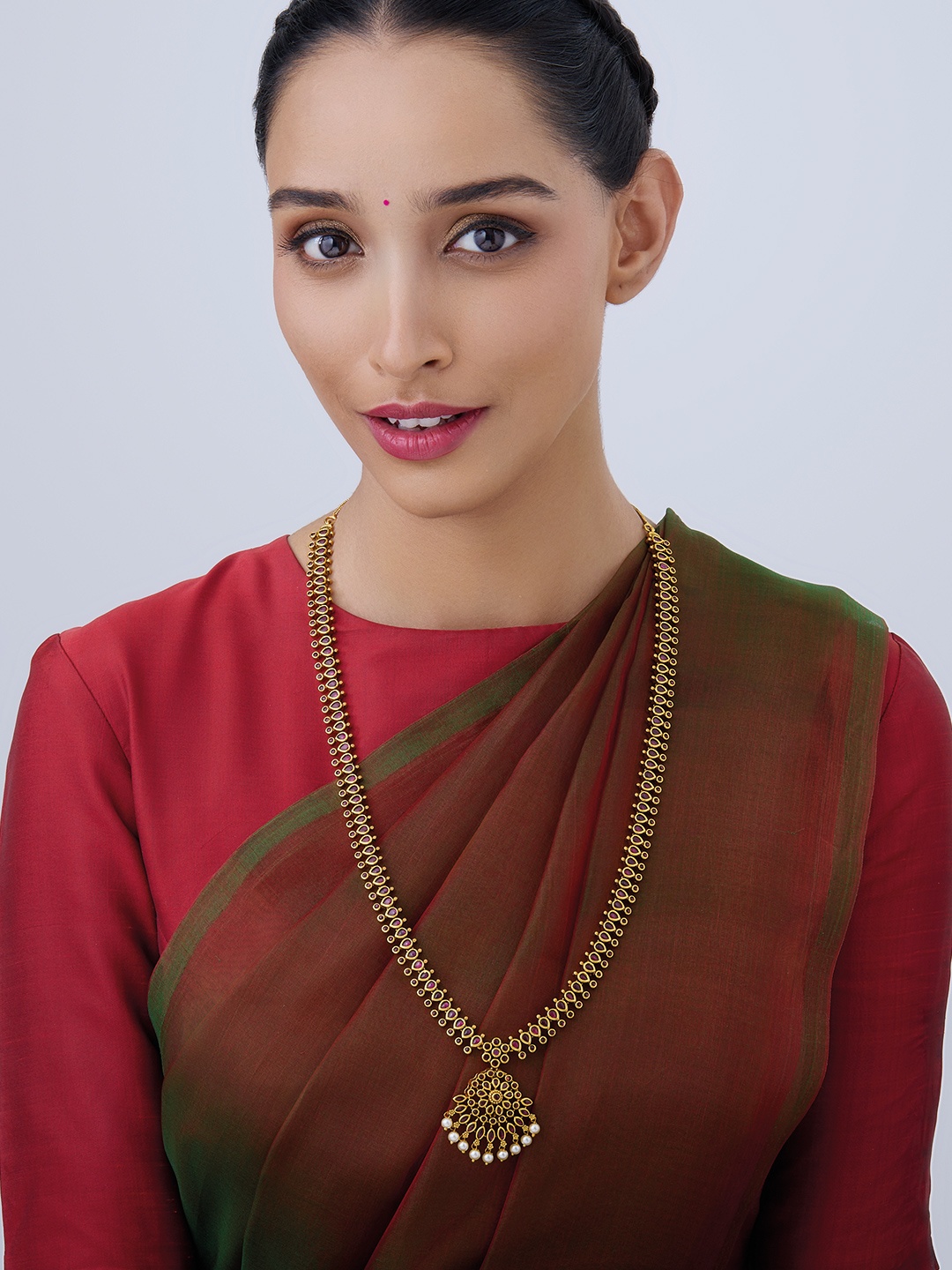 

Kushal's Fashion Jewellery Copper Gold-Plated Beads & Stone Studded Antique Necklace