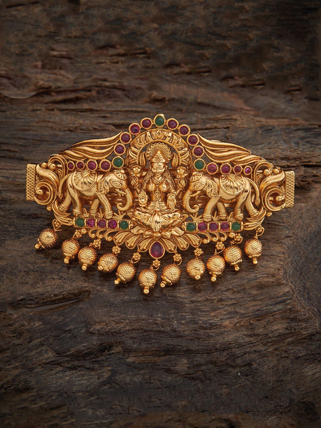 

Kushal's Fashion Jewellery Gold-Plated Ethnic Hair Brooch