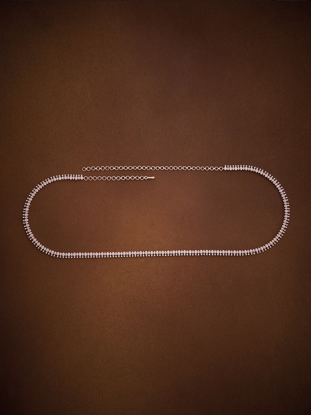 

Kushal's Fashion Jewellery Rose Gold-Plated CZ Studded Waist Chain