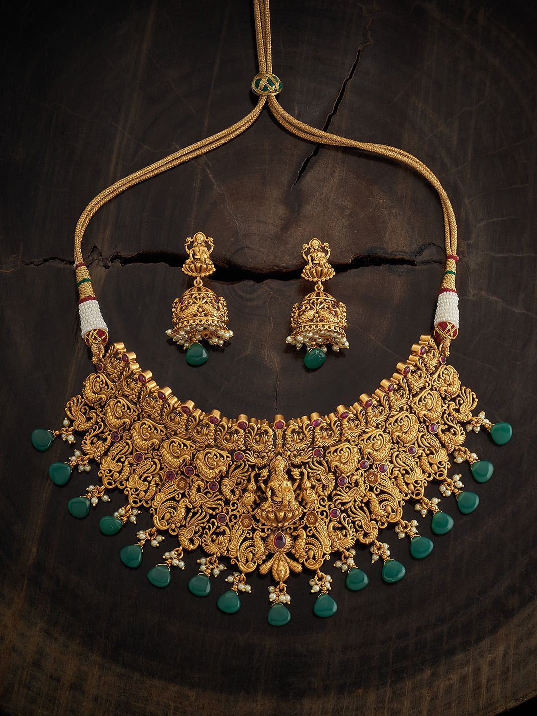 

Kushal's Fashion Jewellery Gold-Plated Stone-Studded & Beaded Jewellery Set