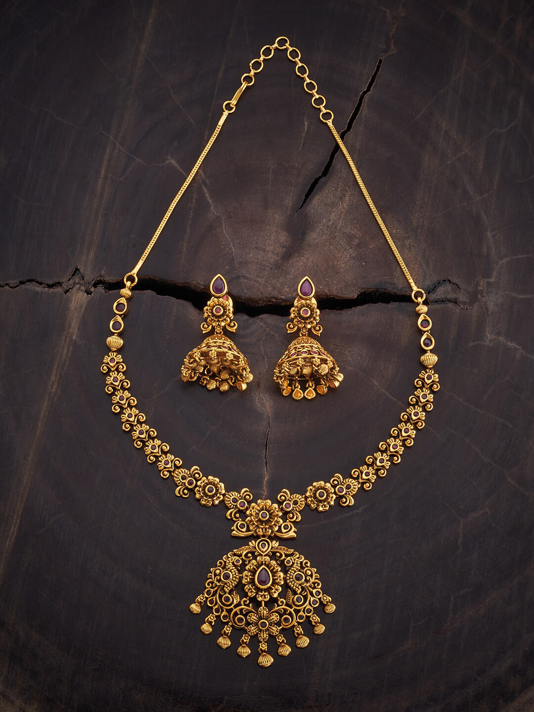 

Kushal's Fashion Jewellery Gold-Plated Stone-Studded & Beaded Jewellery Set