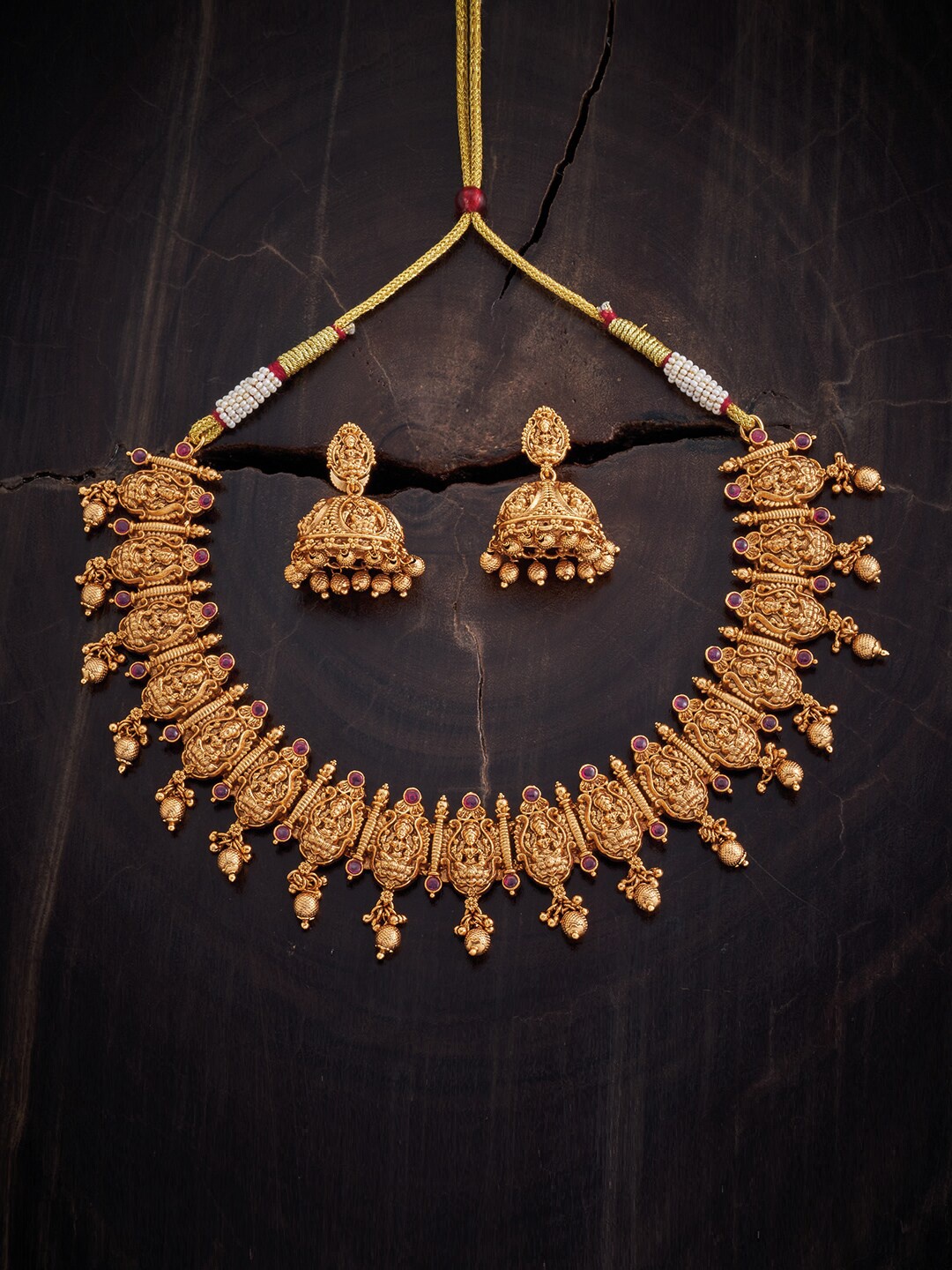 

Kushal's Fashion Jewellery Gold-Plated Stone-Studded & Beaded Jewellery Set