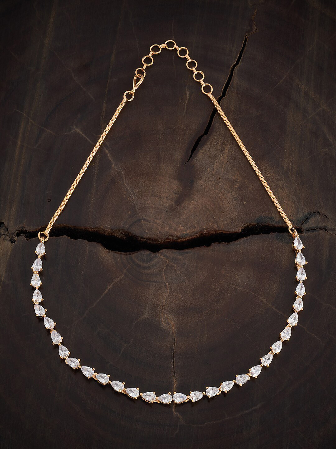 

Kushal's Fashion Jewellery Copper Gold-Plated CZ Studded Necklace