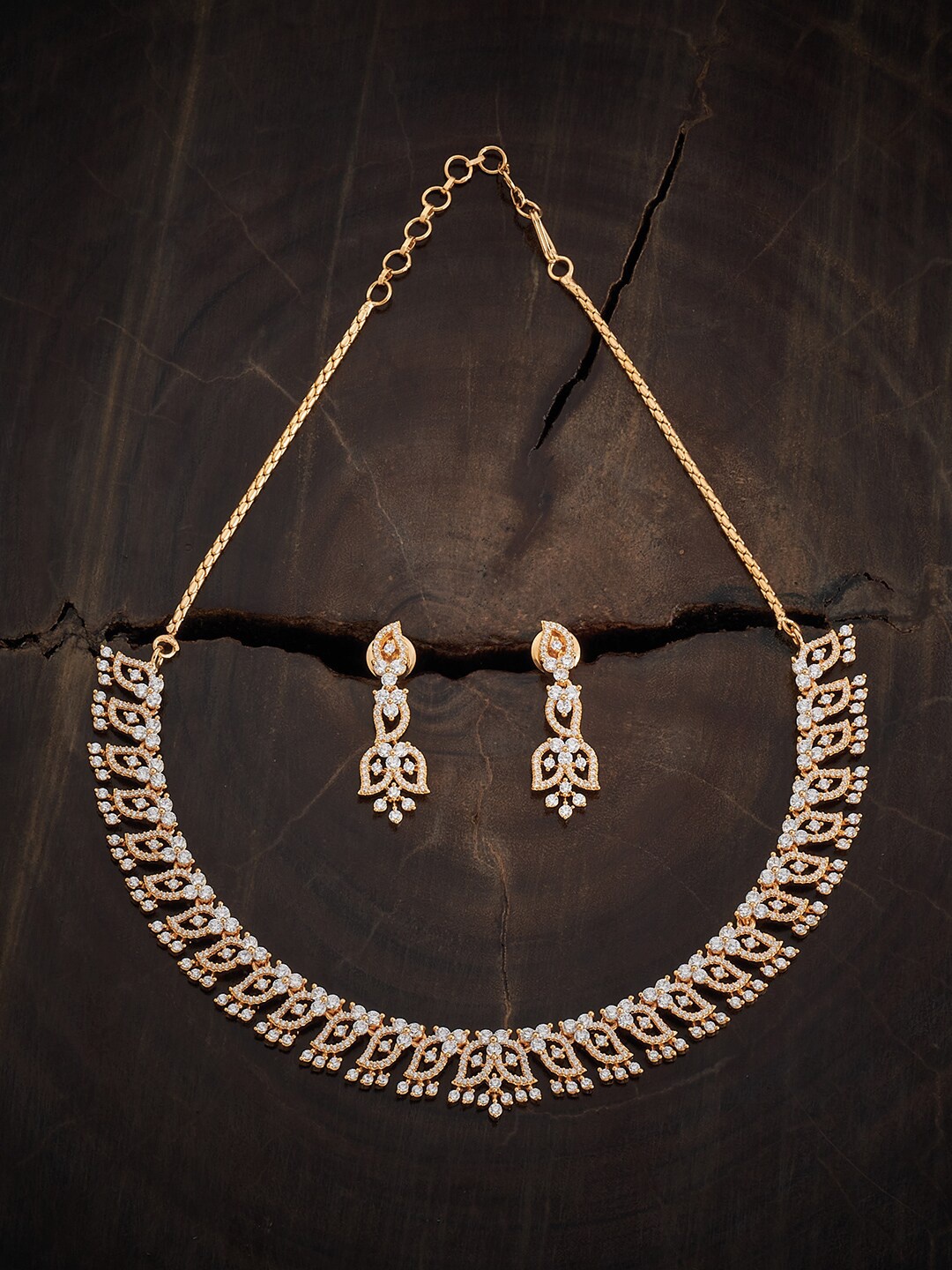 

Kushal's Fashion Jewellery Gold-Plated Cubic Zirconia Studded Jewellery Set