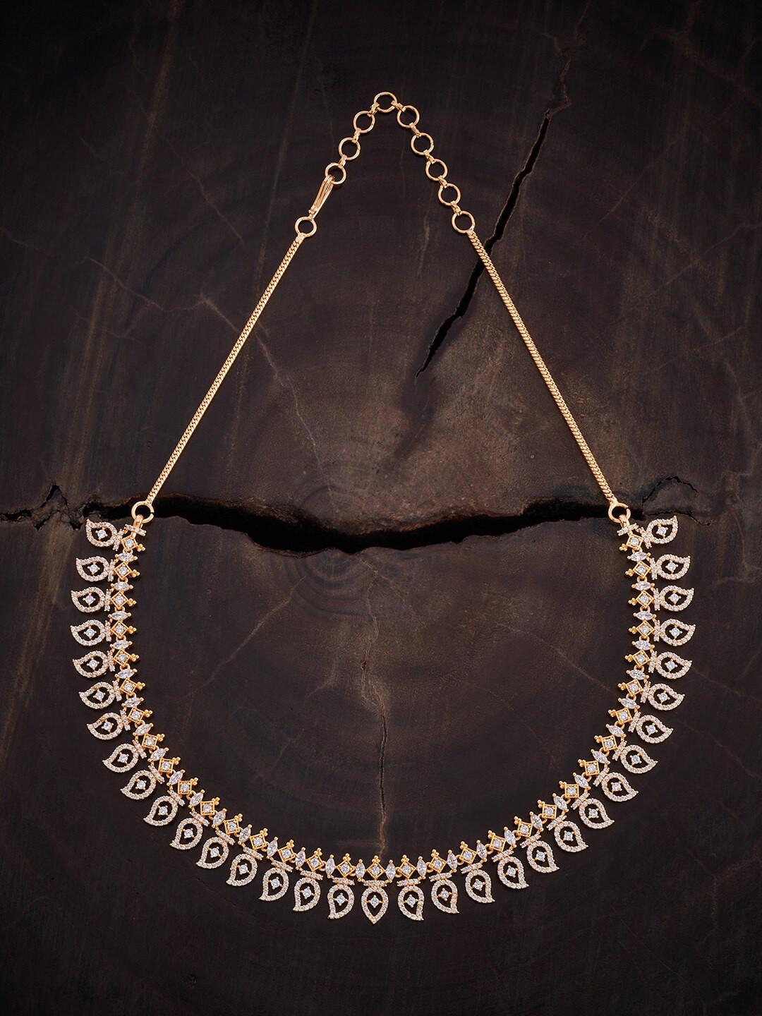 

Kushal's Fashion Jewellery Gold-Plated CZ-Studded Necklace