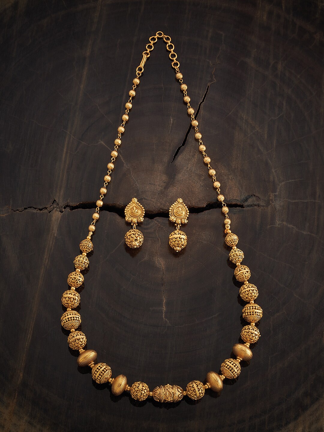 

Kushal's Fashion Jewellery Gold-Plated Antique Jewellery Set