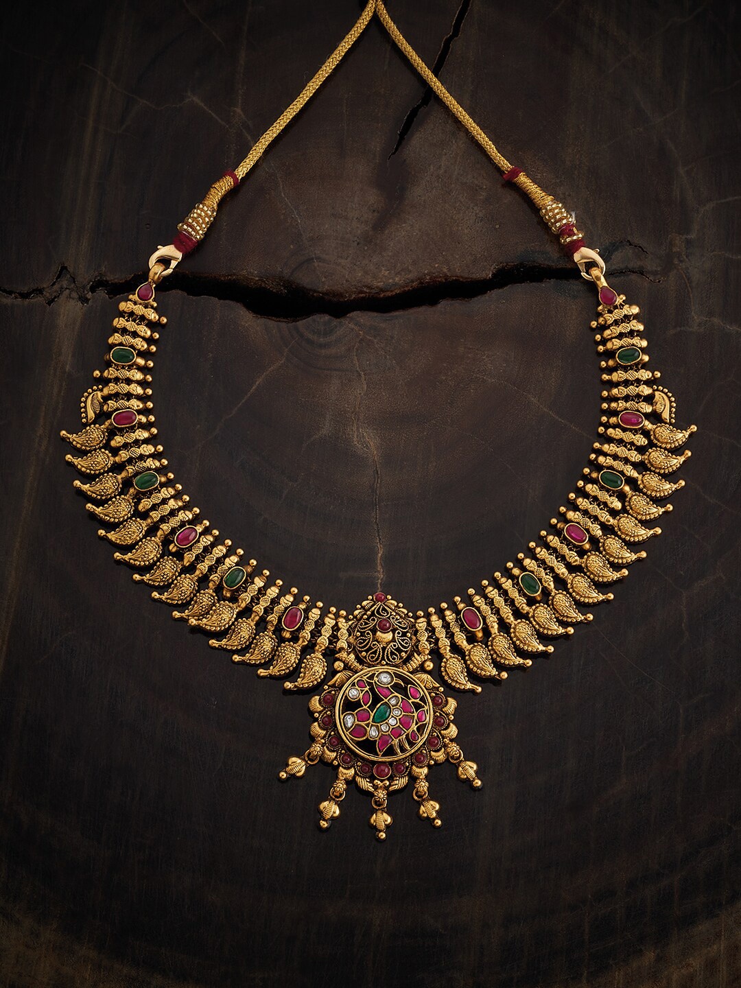 

Kushal's Fashion Jewellery Gold-Plated Silver Temple Necklace