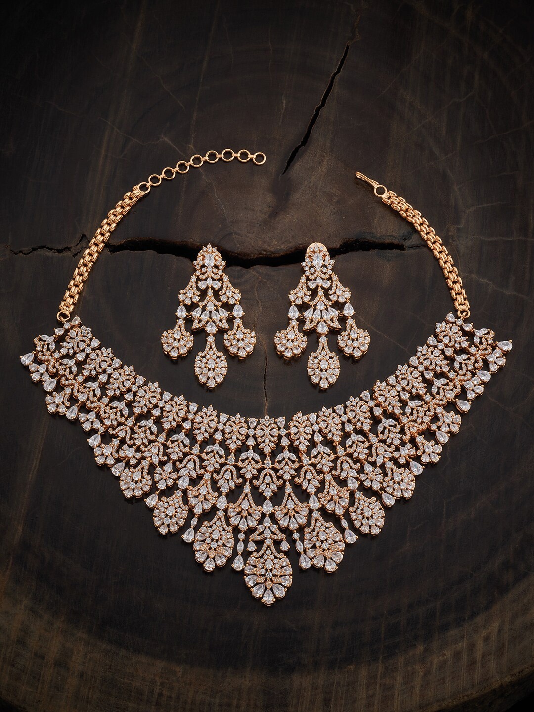 

Kushal's Fashion Jewellery Gold-Plated Zircon-Studded Jewellery Set