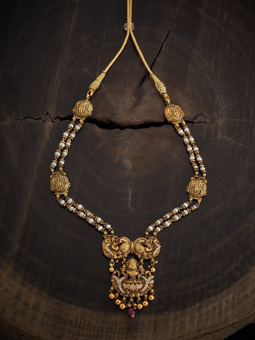 

Kushal's Fashion Jewellery Gold-Plated Silver Temple Necklace