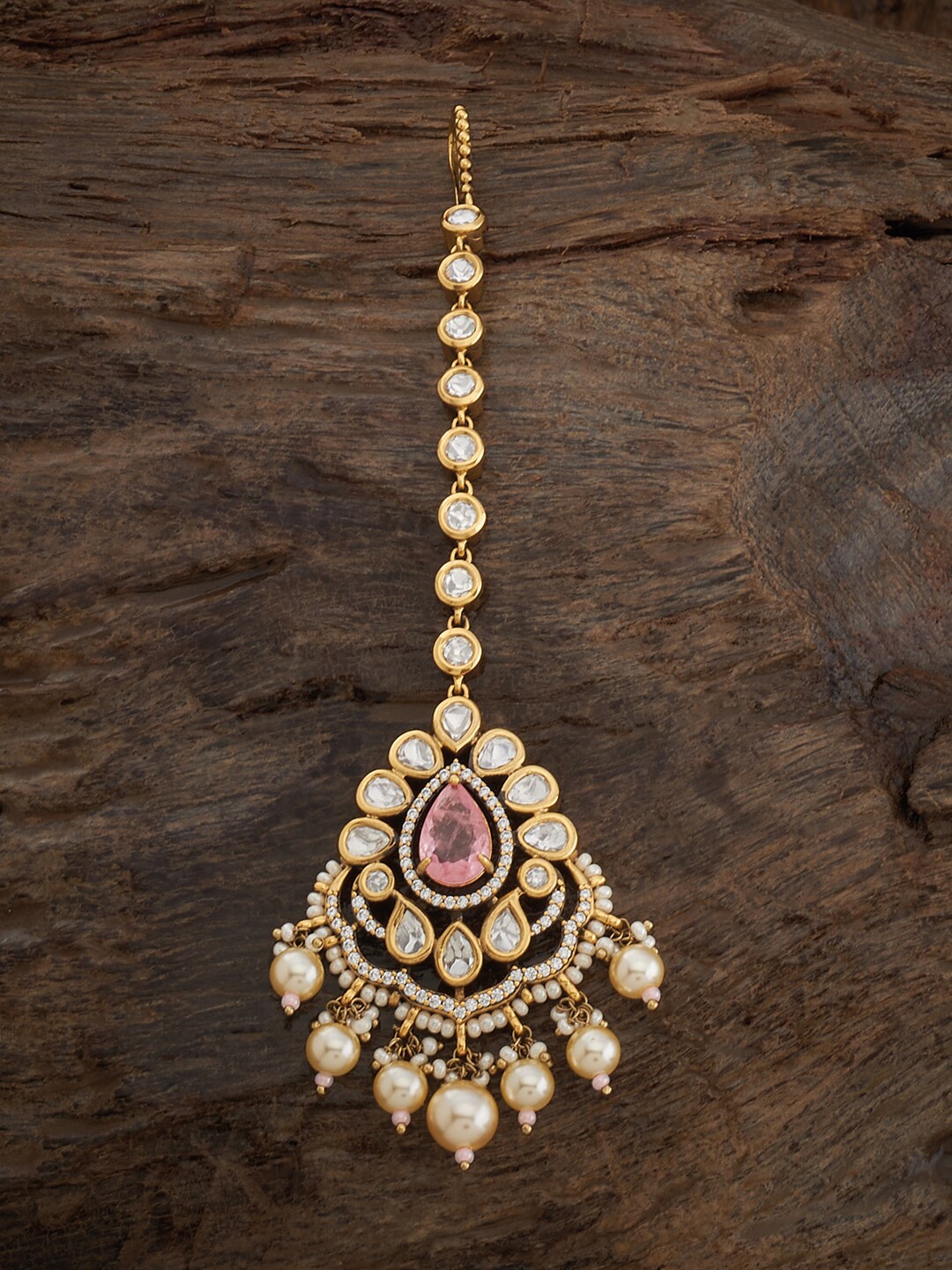 

Kushal's Fashion Jewellery Kundan Studded Maang Tikka, Gold