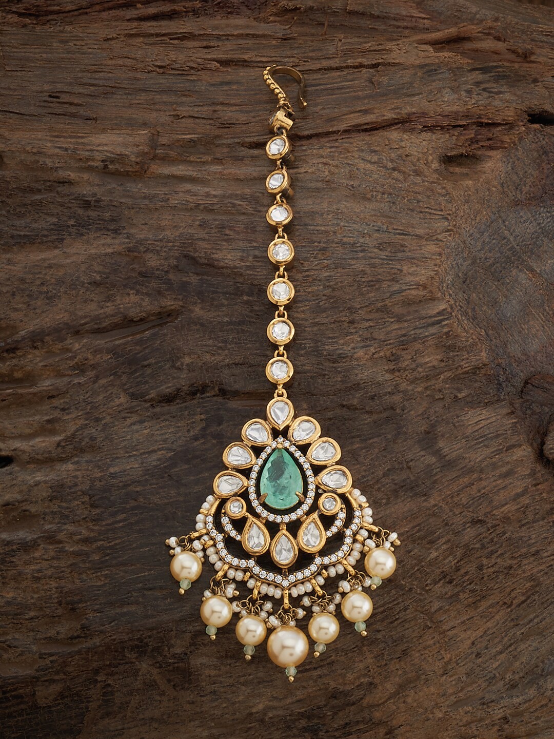 

Kushal's Fashion Jewellery Kundan Studded Maang Tikka, Gold