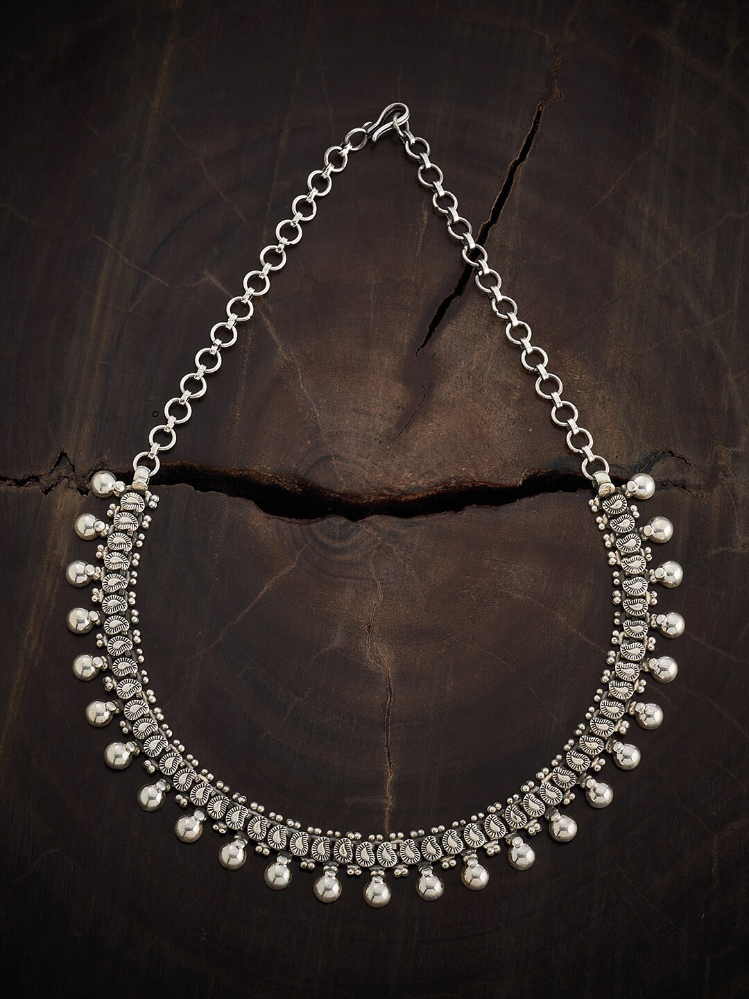 

Kushal's Fashion Jewellery Rhodium-Plated Silver Oxidised Necklace