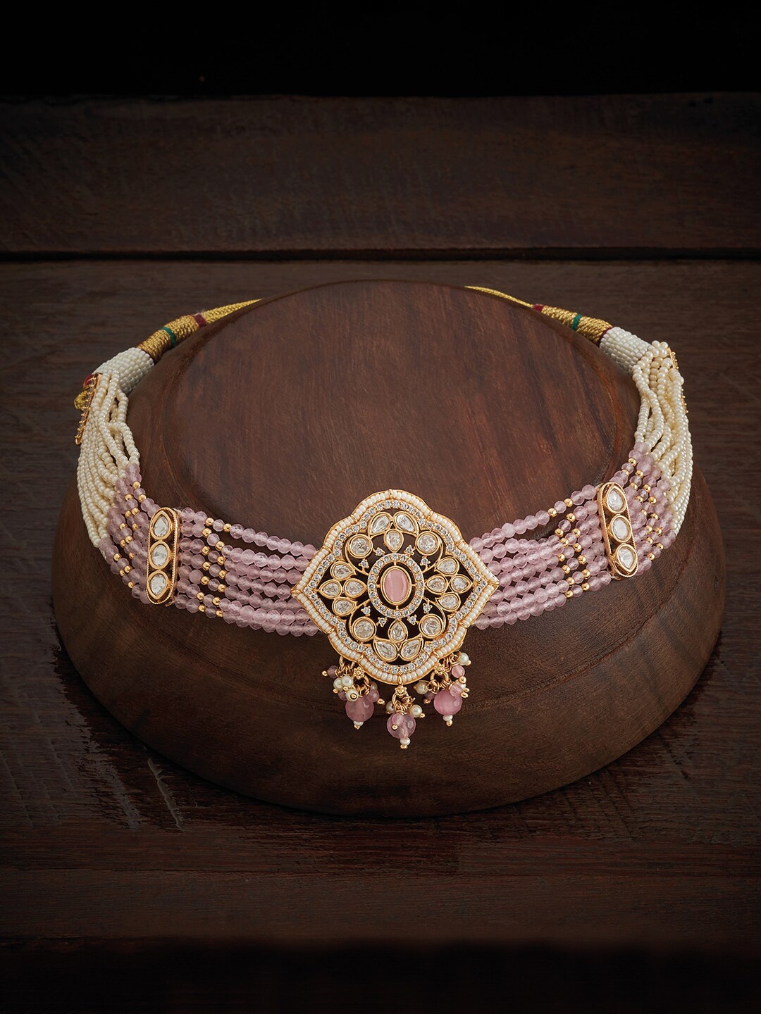 

Kushal's Fashion Jewellery Pink Copper Necklace