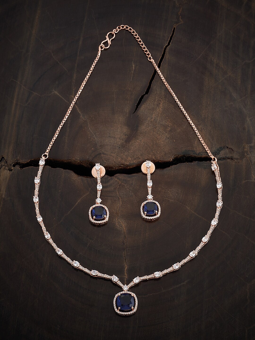 

Kushal's Fashion Jewellery Rose-Gold-Plated CZ-Studded Jewellery Set