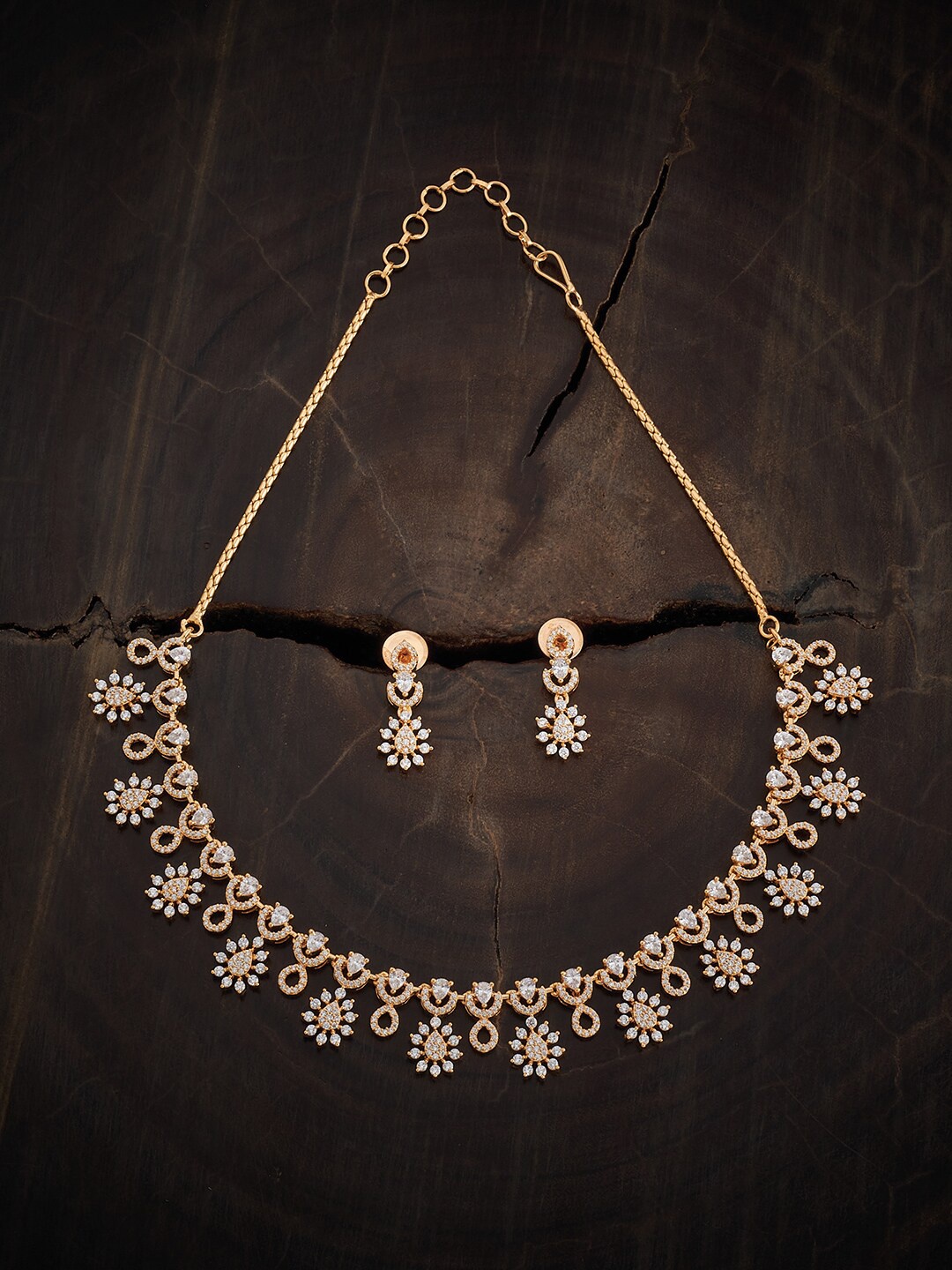 

Kushal's Fashion Jewellery Gold-Plated CZ-Studded Jewellery Set