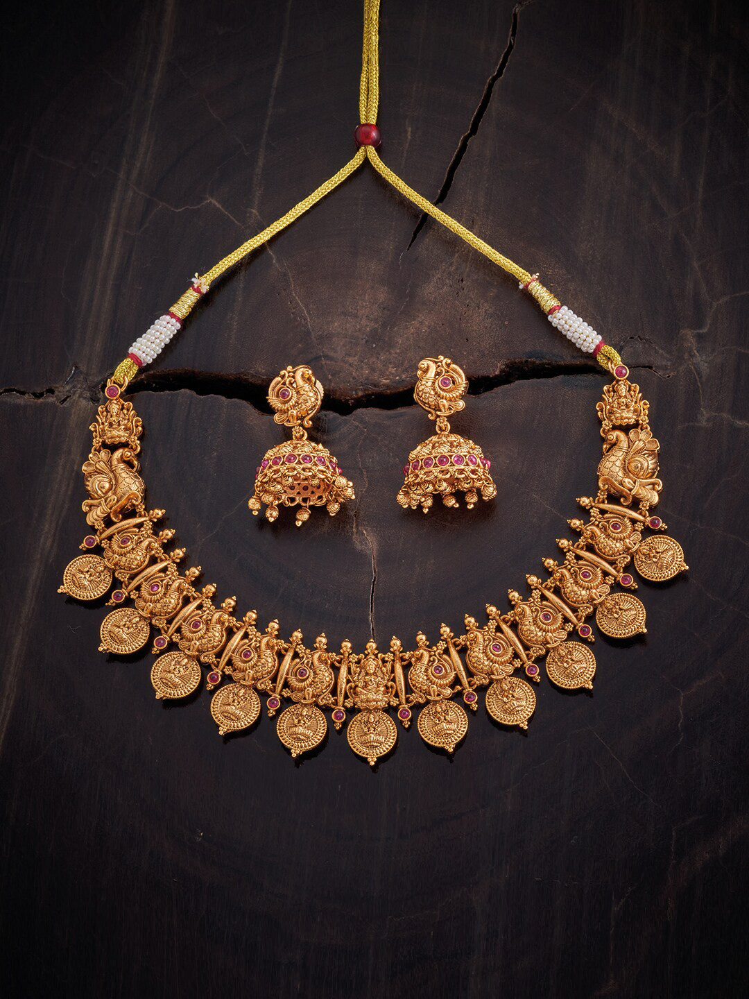 

Kushal's Fashion Jewellery Gold-Plated Stone-Studded Jewellery Set