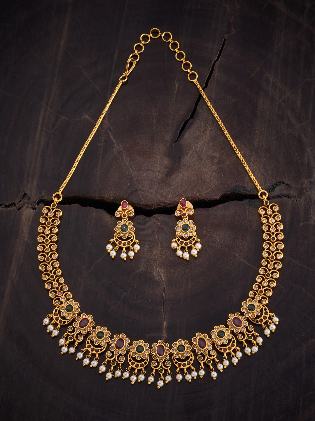 

Kushal's Fashion Jewellery Gold-Plated Beaded Antique Jewellery Set