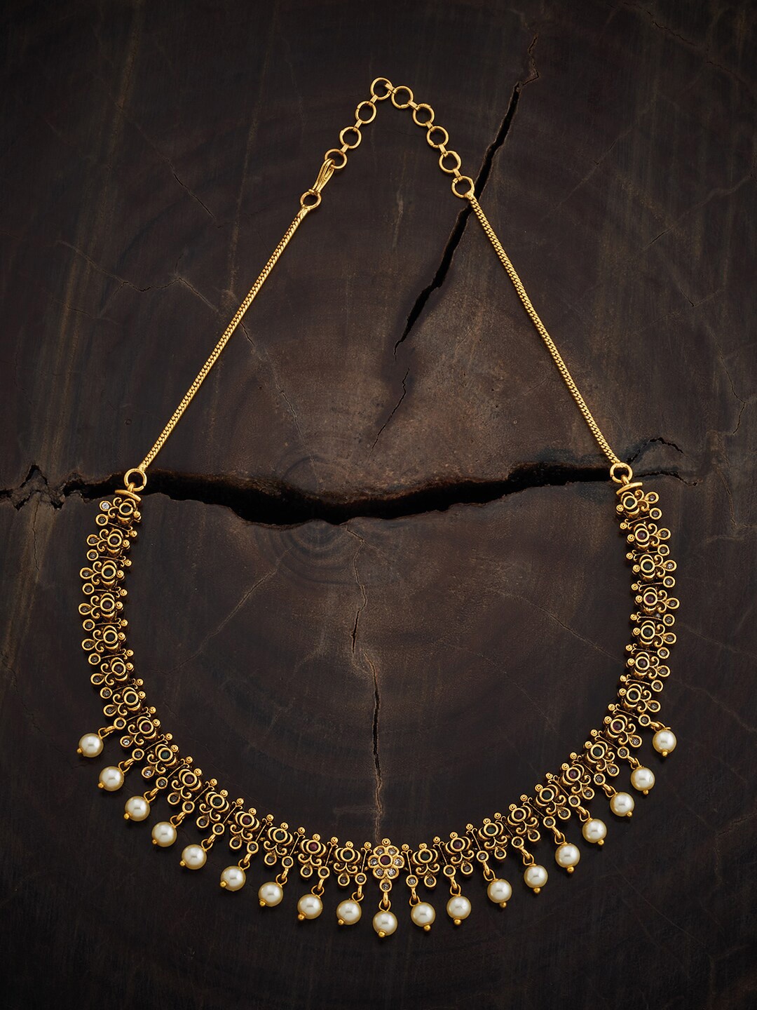 

Kushal's Fashion Jewellery Gold-Plated Antique Necklace