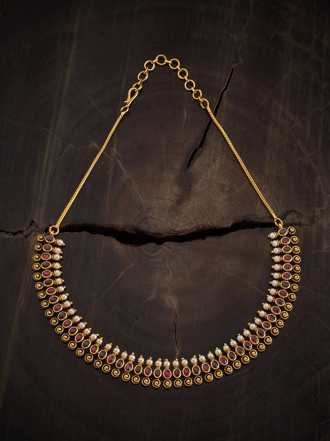 

Kushal's Fashion Jewellery Gold-Plated Antique Necklace