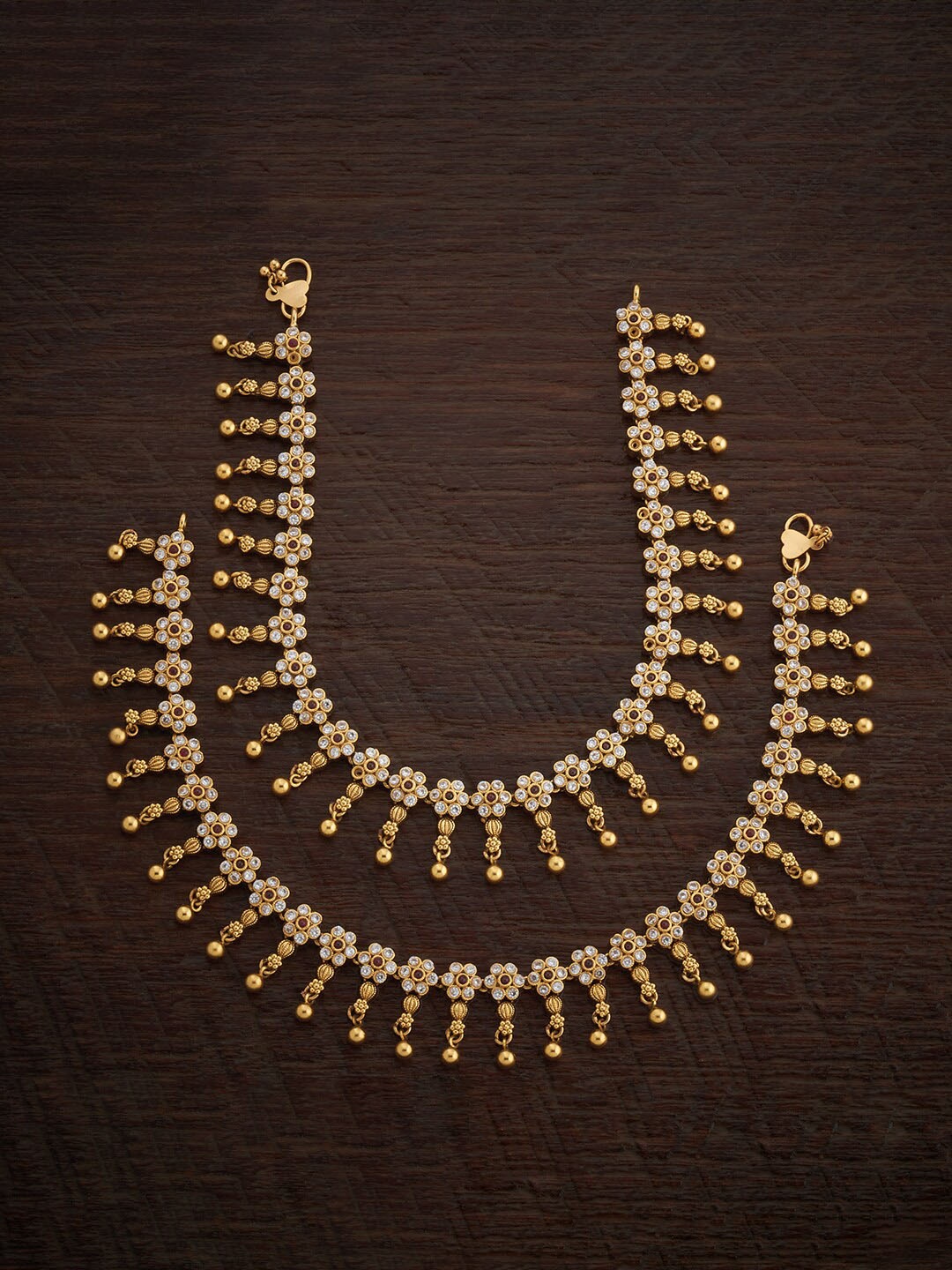 

Kushal's Fashion Jewellery Set of 2 Gold-Plated Anklets