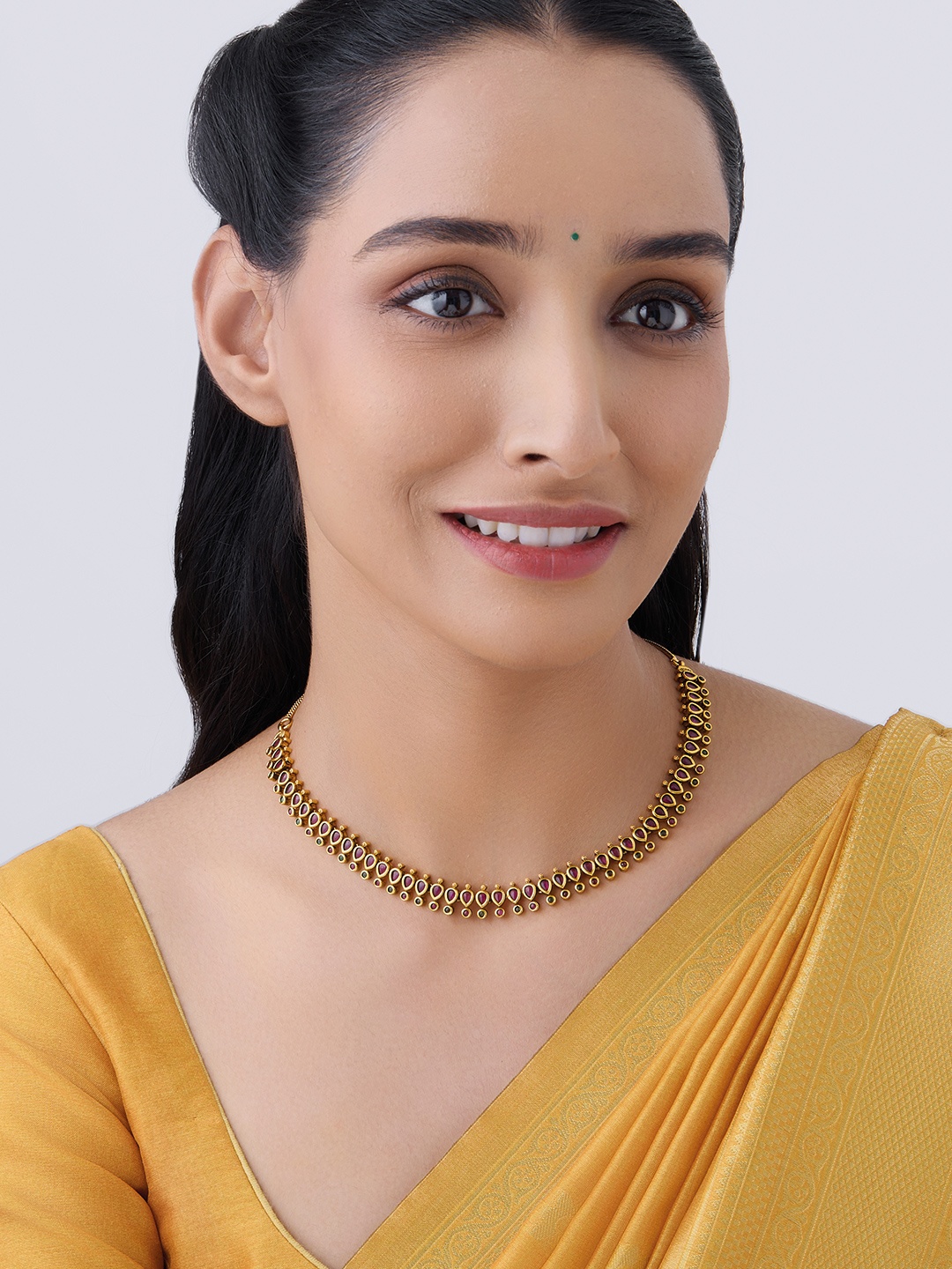 

Kushal's Fashion Jewellery Gold Plated Antique Necklace