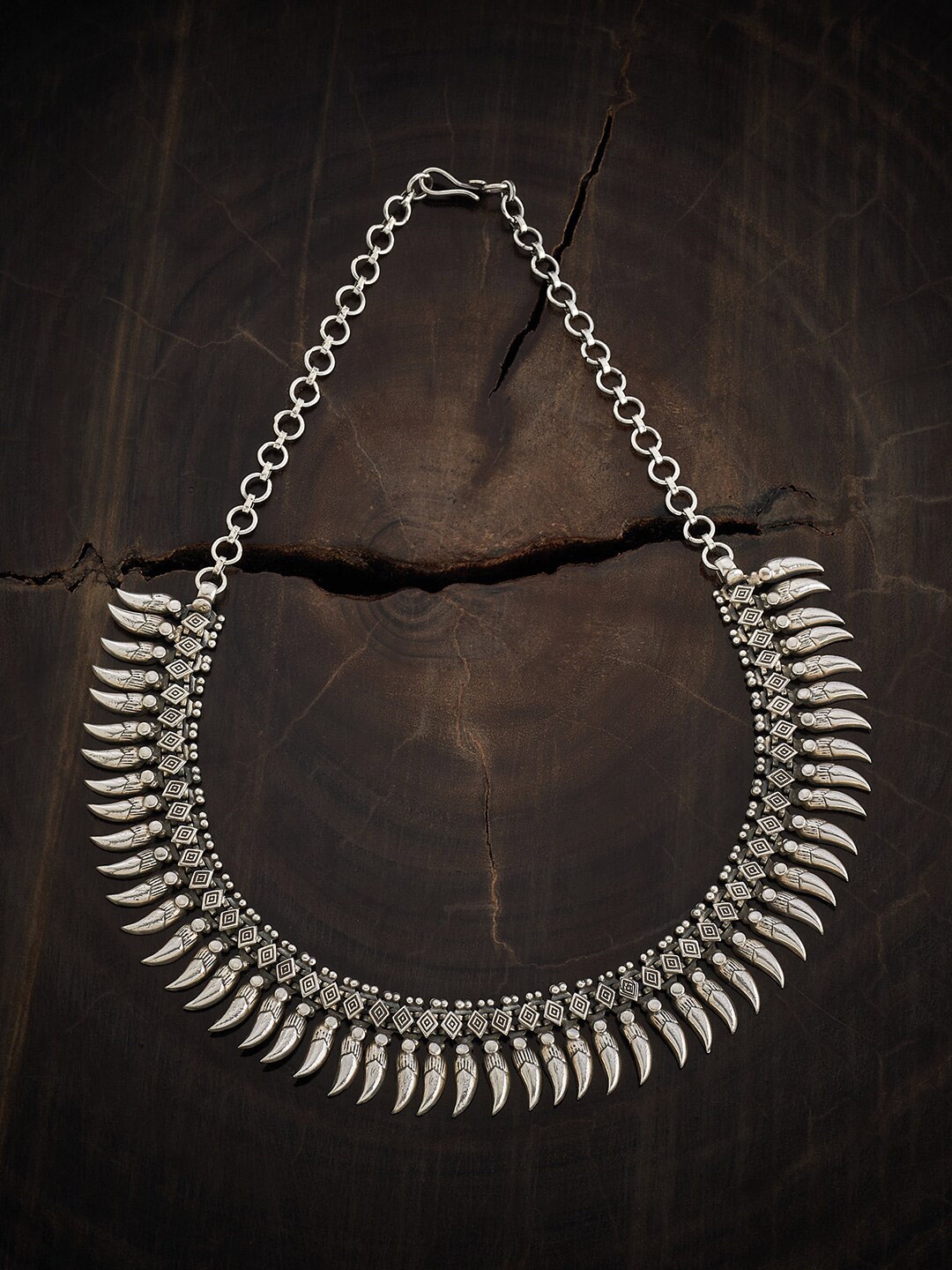 

Kushal's Fashion Jewellery Rhodium-Plated 92.5 Pure Silver Necklace