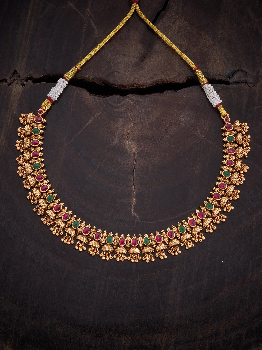 

Kushal's Fashion Jewellery Gold-Plated Antique Necklace